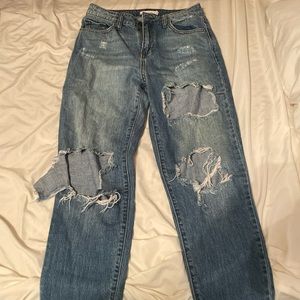 Cello jeans medium wash ripped jeans size 1